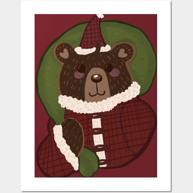 beary christmas Wall Art by Oddellie